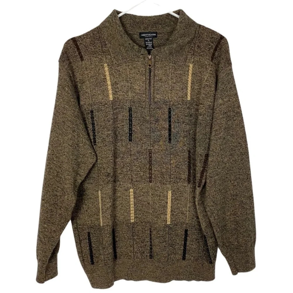 Vintage 90s Oversized Pullover Grandpa Sweater Mens Unisex L XL Soft Merino Wool